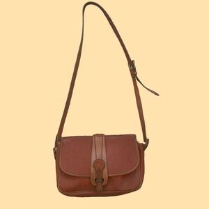 Vintage Dooney & Bourke Brown Leather Saddle Bag